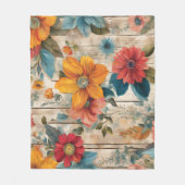 Farbenfrohe rustikale Blume Fleecedecke (Vorderseite)