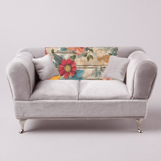 Farbenfrohe rustikale Blume Fleecedecke