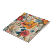 Farbenfrohe rustikale Blume Fliese (Seite)