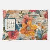 Farbenfrohe rustikale Blume individuell anpassbar Geschirrtuch (Horizontal)