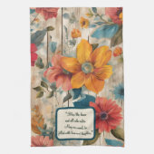 Farbenfrohe rustikale Blume individuell anpassbar Geschirrtuch (Vertikal)