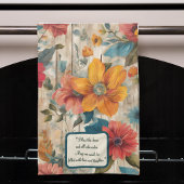 Farbenfrohe rustikale Blume individuell anpassbar Geschirrtuch