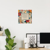 Farbenfrohe rustikale Blume individuell anpassbar Poster (Heimbüro)