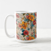 Farbenfrohe rustikale Blume Kaffeetasse (Links)