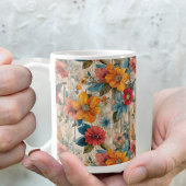 Farbenfrohe rustikale Blume Kaffeetasse