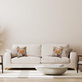 Farbenfrohe rustikale Blume Kissen