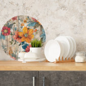 Farbenfrohe rustikale Blume Schneidebrett