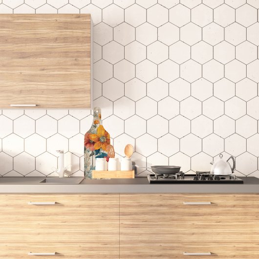 Farbenfrohe rustikale Blume Schneidebrett