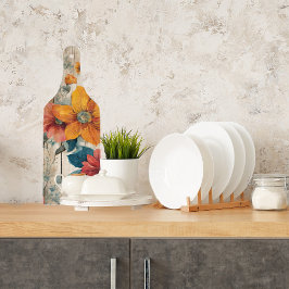 Farbenfrohe rustikale Blume Schneidebrett