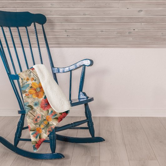 Farbenfrohe rustikale Blume Sherpa Blanka Sherpadecke