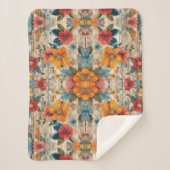 Farbenfrohe rustikale Blume Sherpa Blanka Sherpadecke (Vorderseite)