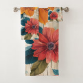 Farbenfrohe Rustikale Blumen Badhandtuch Set (Insitu)