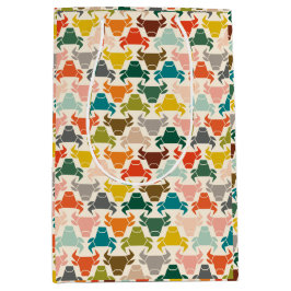 Farbenfrohe Rustikale Bull Head Silhouette Mittlere Geschenktüte