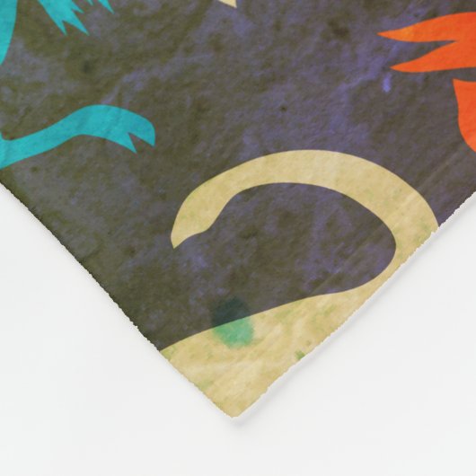 Farbenfrohe Rustikale Dinosaurier Personalisiert Fleecedecke (Ecke)