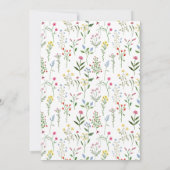 Farbenfrohe rustikale winzige Blume Hochzeit Tisch Einladung (Rückseite)