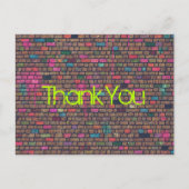 Farbenfrohe Rustikale Ziegelwand Textur Vielen Dan Postkarte (Vorderseite)