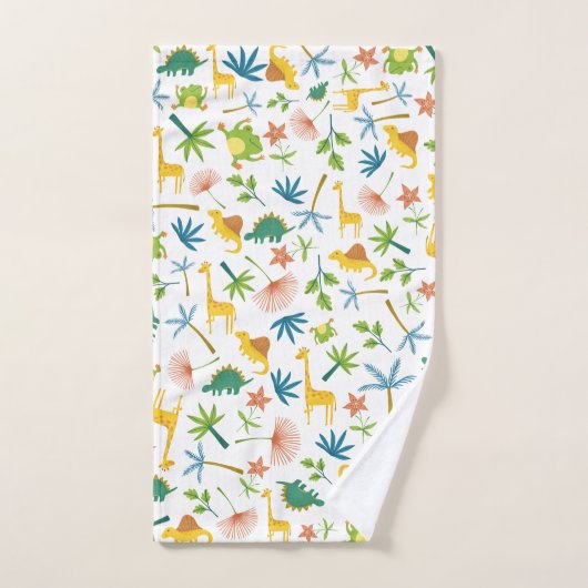 Farbenfrohe Safari-Giraffe Tier niedlicher Dschung Badhandtuch Set (Handtuch)