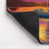 Farbenfrohe Sailboat AI ART Mousepad (Ecke)