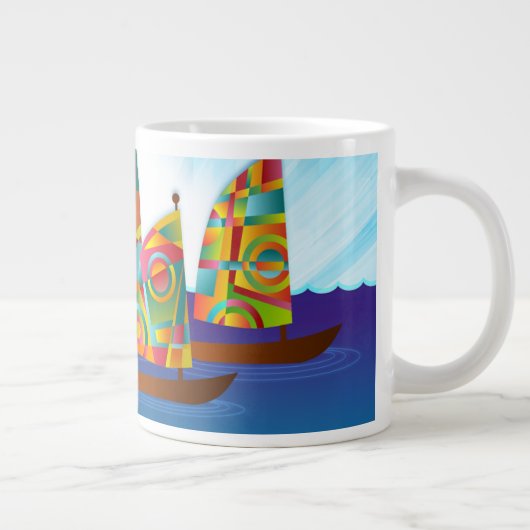 Farbenfrohe Sailboat Tasse (Rechts)