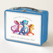 Farbenfrohe Salamander machen Salamander Slide Metall Brotdose (Vorderseite)