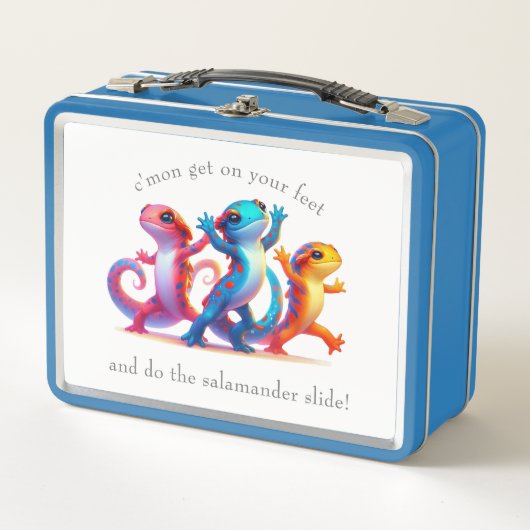 Farbenfrohe Salamander machen Salamander Slide Metall Brotdose (Vorderseite)