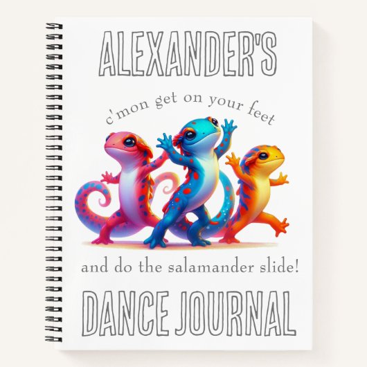 Farbenfrohe Salamander machen Salamander Slide Notizblock (Vorderseite)
