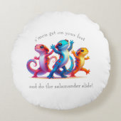 Farbenfrohe Salamander machen Salamander Slide Rundes Kissen (Vorderseite)