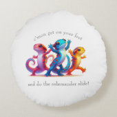 Farbenfrohe Salamander machen Salamander Slide Rundes Kissen (Rückseite)
