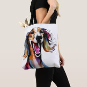 Farbenfrohe Saluki - Niedliche Hunde Kunst Tasche (Von Nahem)