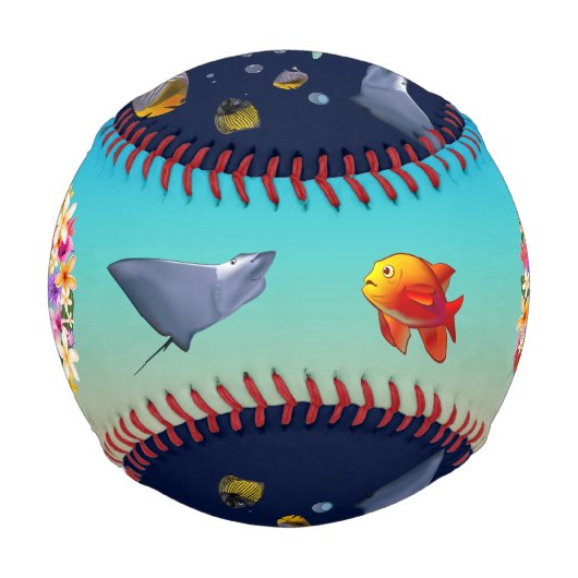 Farbenfrohe Salzwasserfische Baseball (Rückseite)