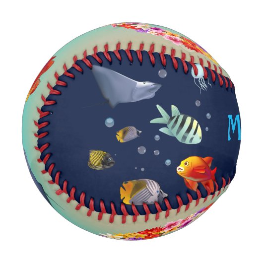 Farbenfrohe Salzwasserfische Baseball (Vorderseite Links)