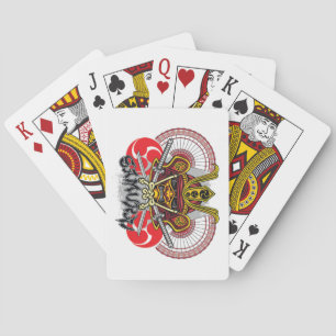 Farbenfrohe Samurai Emblem Spielkarten