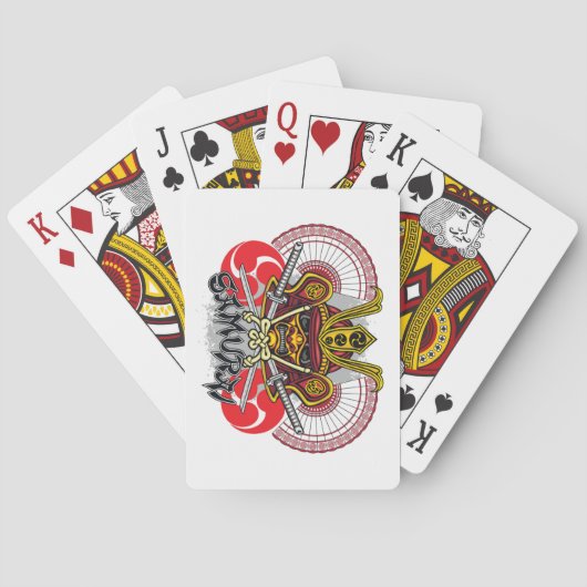 Farbenfrohe Samurai Emblem Spielkarten (Rückseite)