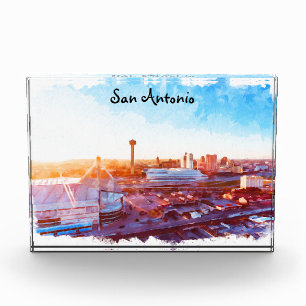 Farbenfrohe San Antonio Texas Panoramaaussicht Fotoblock
