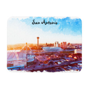 Farbenfrohe San Antonio Texas Panoramaaussicht Magnet