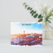 Farbenfrohe San Antonio Texas Panoramaaussicht Postkarte (Stehend Vorderseite)