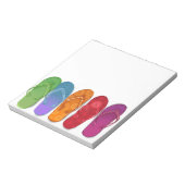 Farbenfrohe Sandalen Flip-Flops Beach Party Notizblock (Rotiert)