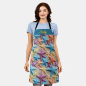 Farbenfrohe Sandstrände über der Schürze (Getragen)