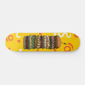 Farbenfrohe Sandwich Stack Kunstwerk Skateboard (Horizontal)