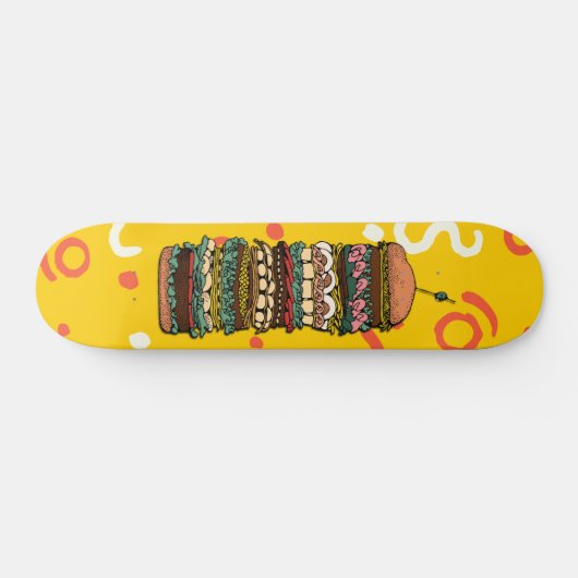 Farbenfrohe Sandwich Stack Kunstwerk Skateboard (Horizontal)