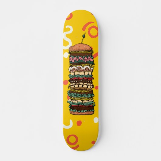 Farbenfrohe Sandwich Stack Kunstwerk Skateboard (Vorne)
