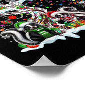 Farbenfrohe Santa Reindeer Skunks auf Weihnachtsba Poster (Ecke)