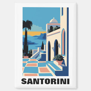 Farbenfrohe Santorin Griechenland Architektur Male Magnet