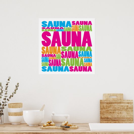 Farbenfrohe Sauna Poster (Küche)