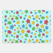 Farbenfrohe Scatter Boardgame Meeples Geschenkpapier Set (Vorderseite 3)