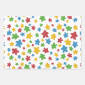 Farbenfrohe Scatter Boardgame Meeples Geschenkpapier Set (Vorderseite)