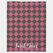 Farbenfrohe Schachbretter - Choco Cherry Fleecedecke (Vorderseite)