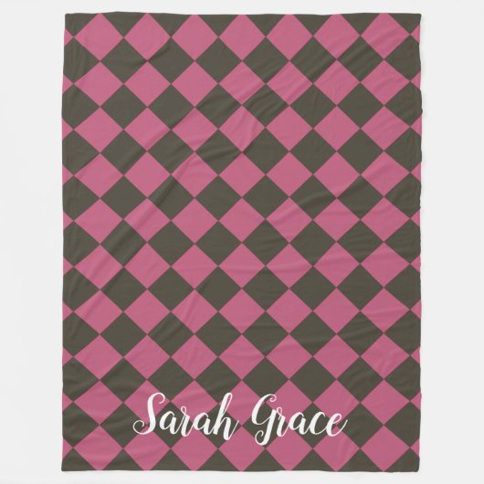 Farbenfrohe Schachbretter - Choco Cherry Fleecedecke (Vorderseite)