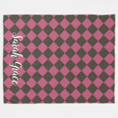 Farbenfrohe Schachbretter - Choco Cherry Fleecedecke (Vorderseite (Horizontal))