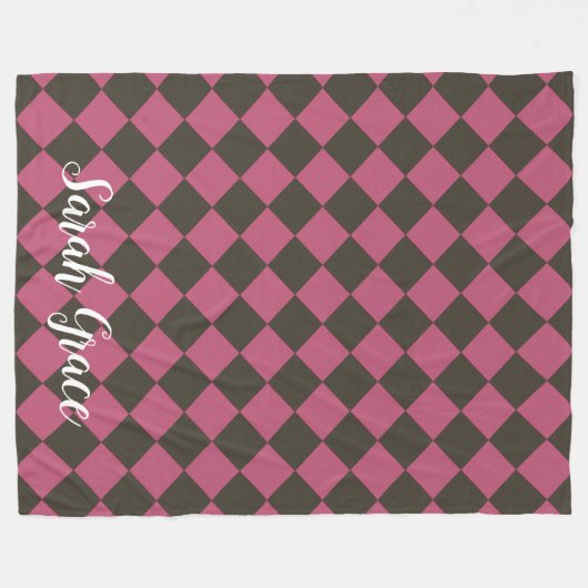 Farbenfrohe Schachbretter - Choco Cherry Fleecedecke (Vorderseite (Horizontal))